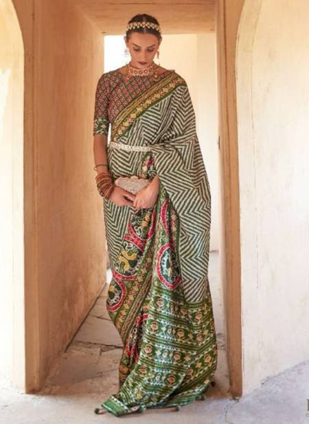 Green Colour Suwarna Rewaa New Latest Designer Printed Patola Silk Saree Collection 349 B